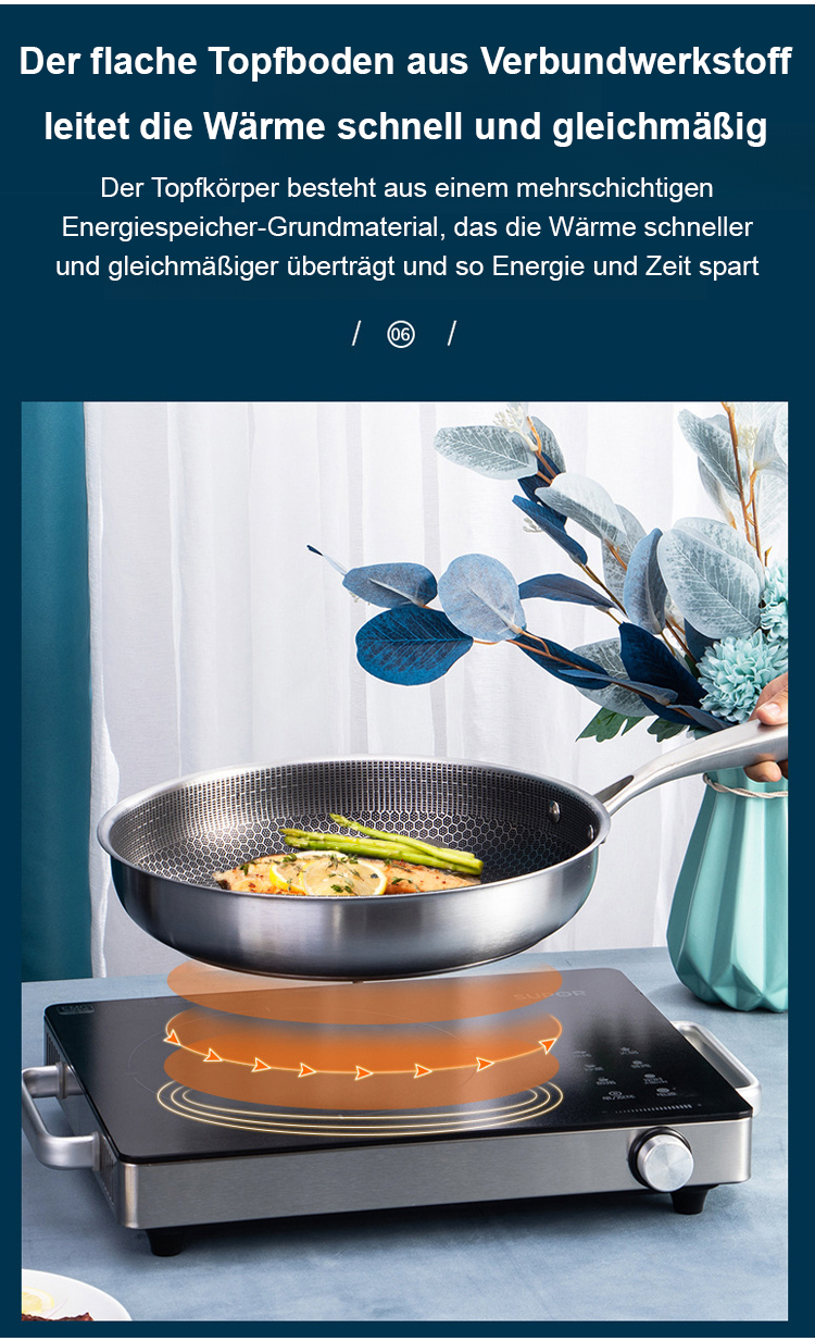 Edelstahl-Pfanne ohne chemische Beschichtung