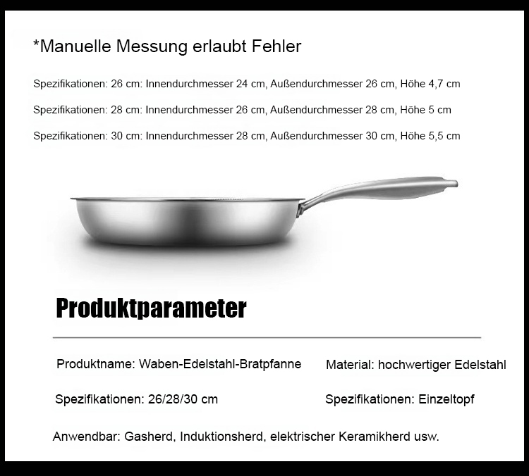 Wabenpfanne aus Edelstahl – perfekte Wahl für anspruchsvolle Köche