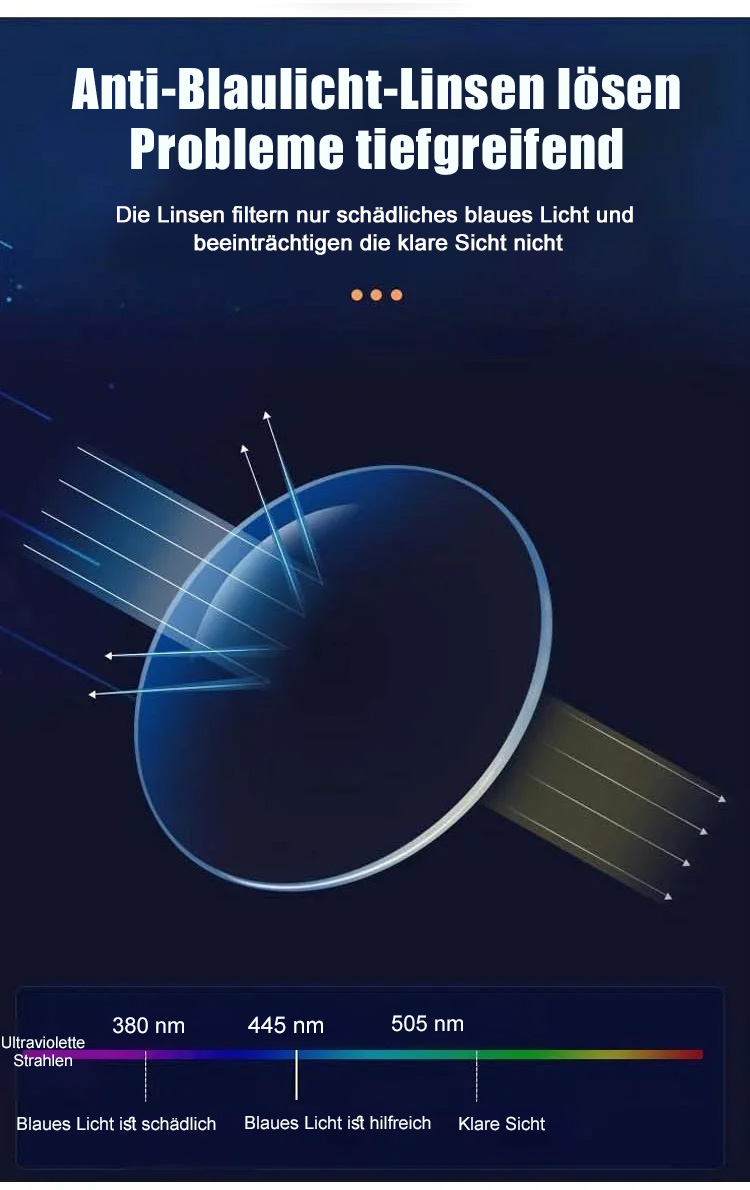 Ältere Dame trägt Blaulichtfilter-Gleitsichtbrille beim Lesen