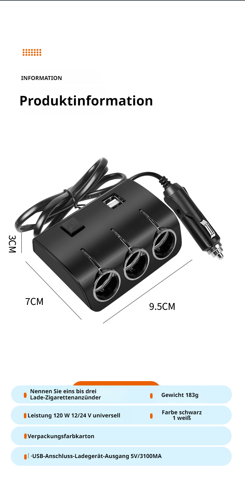 Praktischer Adapter für Auto und LKW