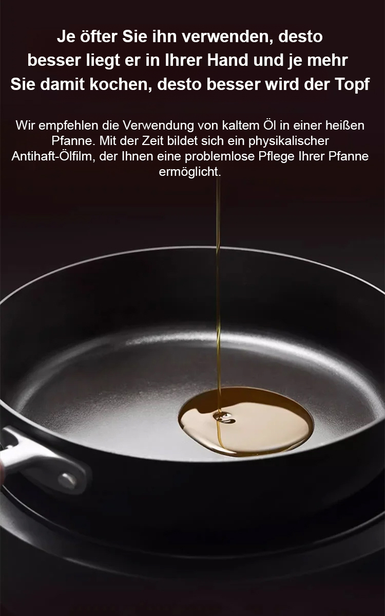 Moderne, unbeschichtete Eisenpfanne für die Küche