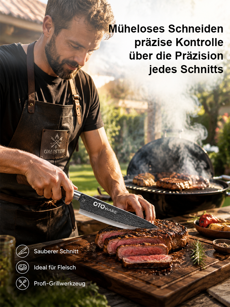 Handgeschmiedete Solinger Messer, 10.000 Mal Knochen schneiden ohne stumpf zu werden!