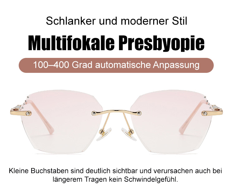 Diamant-Lesebrille mit automatischem Zoom in edlem Design