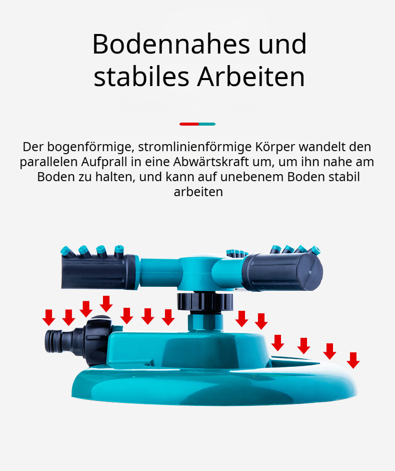 Wassersparender Gartensprinkler mit 360-Grad-Abdeckung