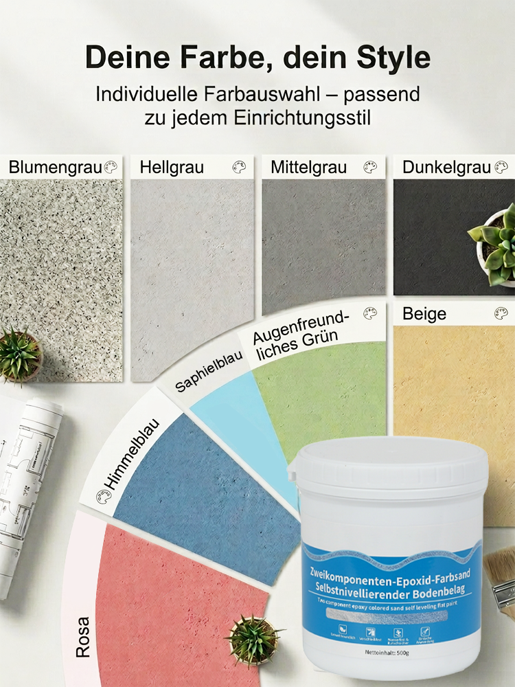 Marmorähnliche selbstverlaufende Bodenbeschichtung.