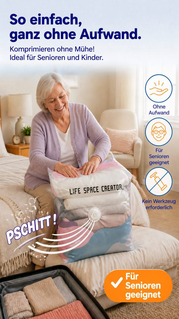 Vacuum Storage Bags – Space-Saving Pump-Free Design