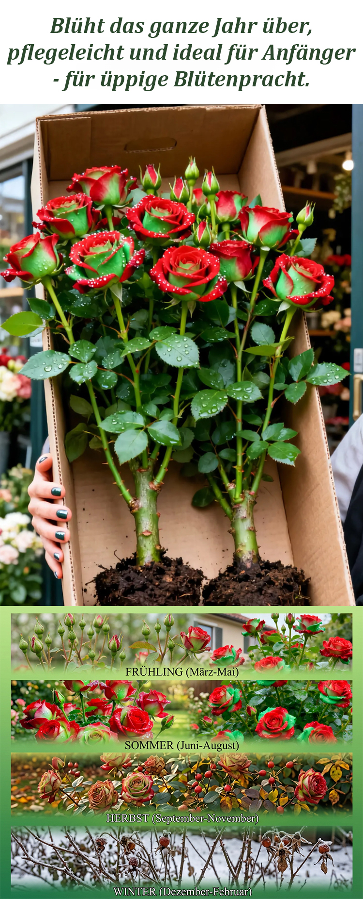 Rose Plant – Red and Green Foliage