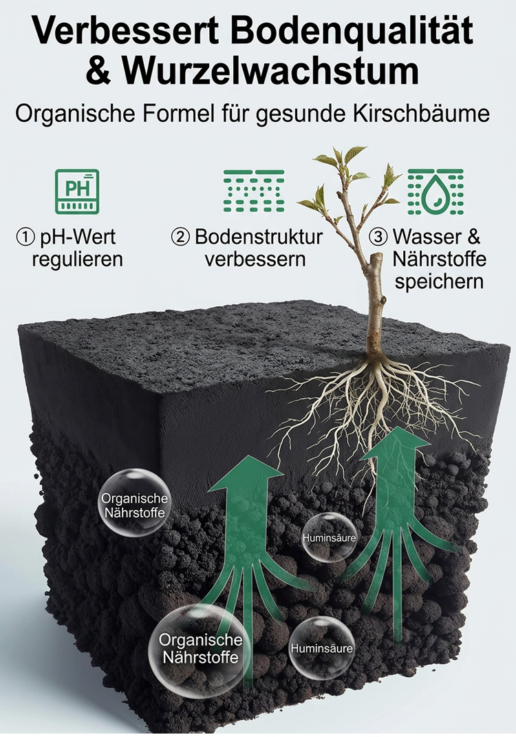 Organic Cherry Fertilizer - Growth-Promoting Plant Nutrient Formula for Healthier Trees & Higher Yields