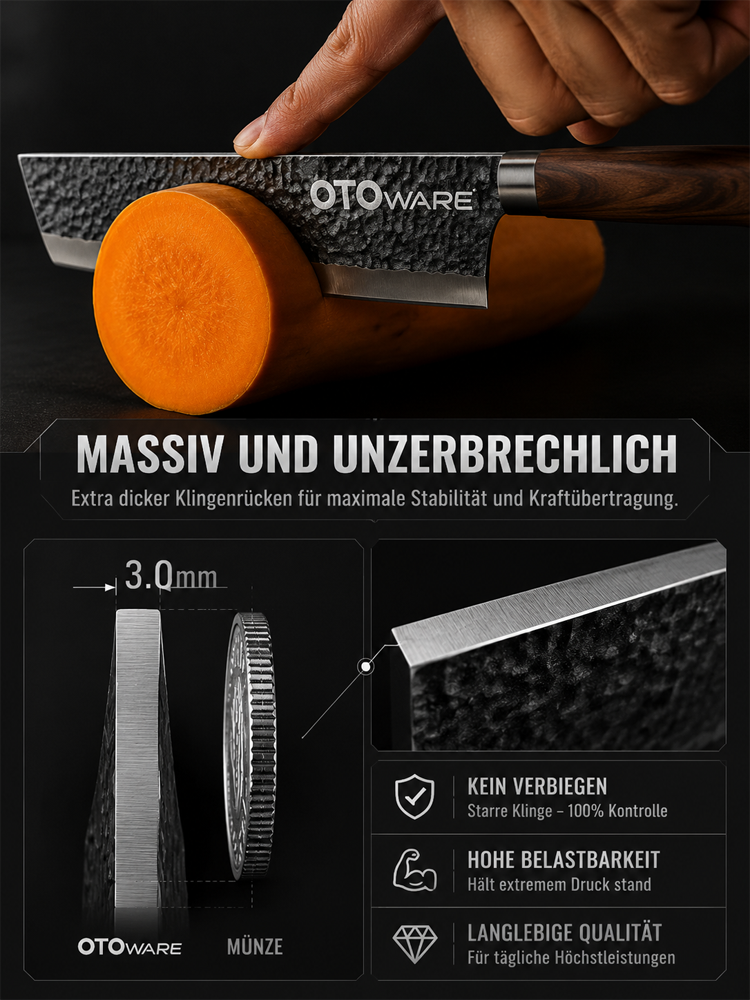 Handgeschmiedete Solinger Messer, 10.000 Mal Knochen schneiden ohne stumpf zu werden!