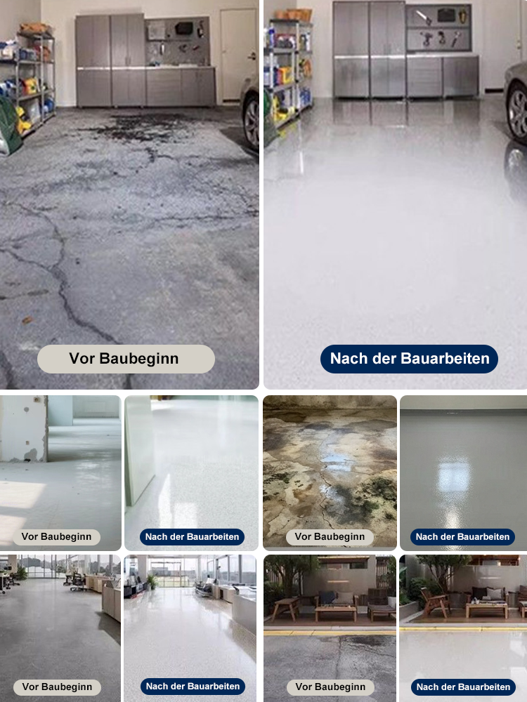 Marmorähnliche selbstverlaufende Bodenbeschichtung.