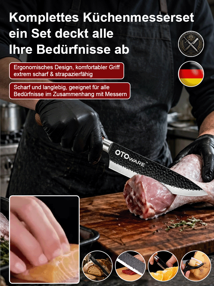 Handgeschmiedete Solinger Messer, 10.000 Mal Knochen schneiden ohne stumpf zu werden!