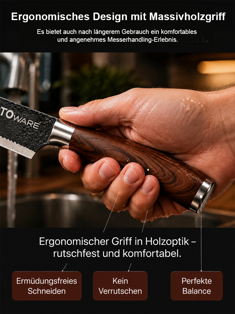 Handgeschmiedete Solinger Messer, 10.000 Mal Knochen schneiden ohne stumpf zu werden!