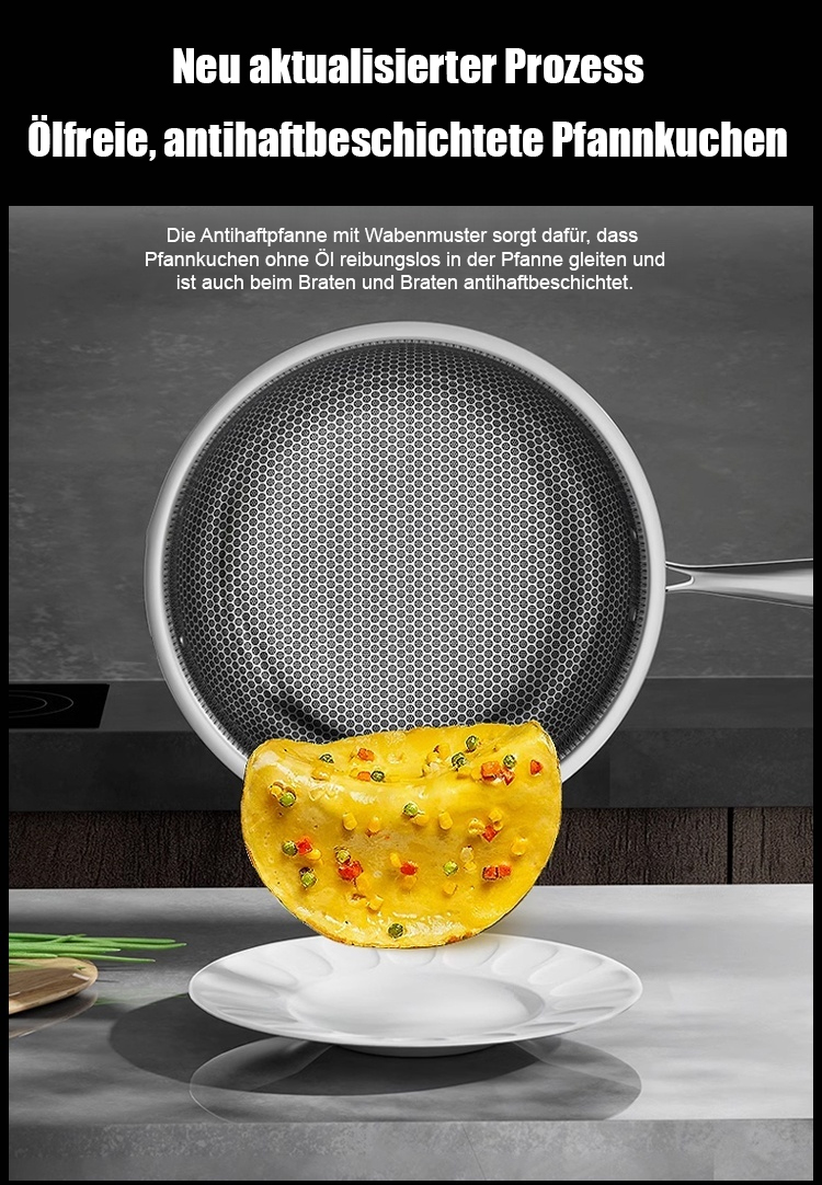 Hochwertige Edelstahlpfanne für gesundes Braten
