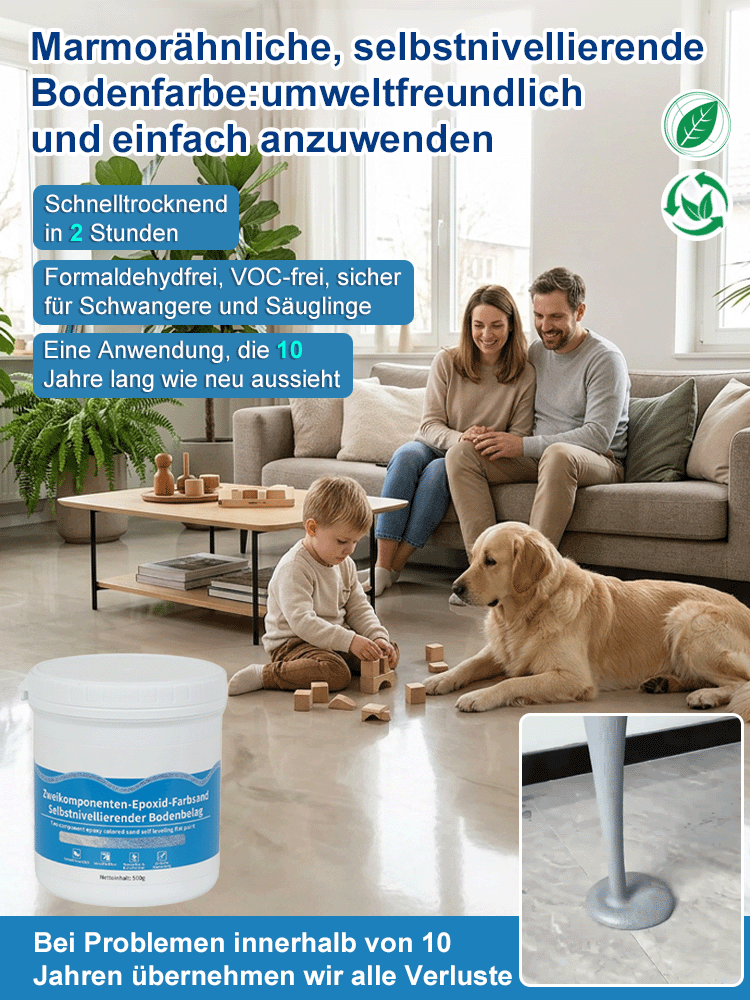 Marmorähnliche selbstverlaufende Bodenbeschichtung.