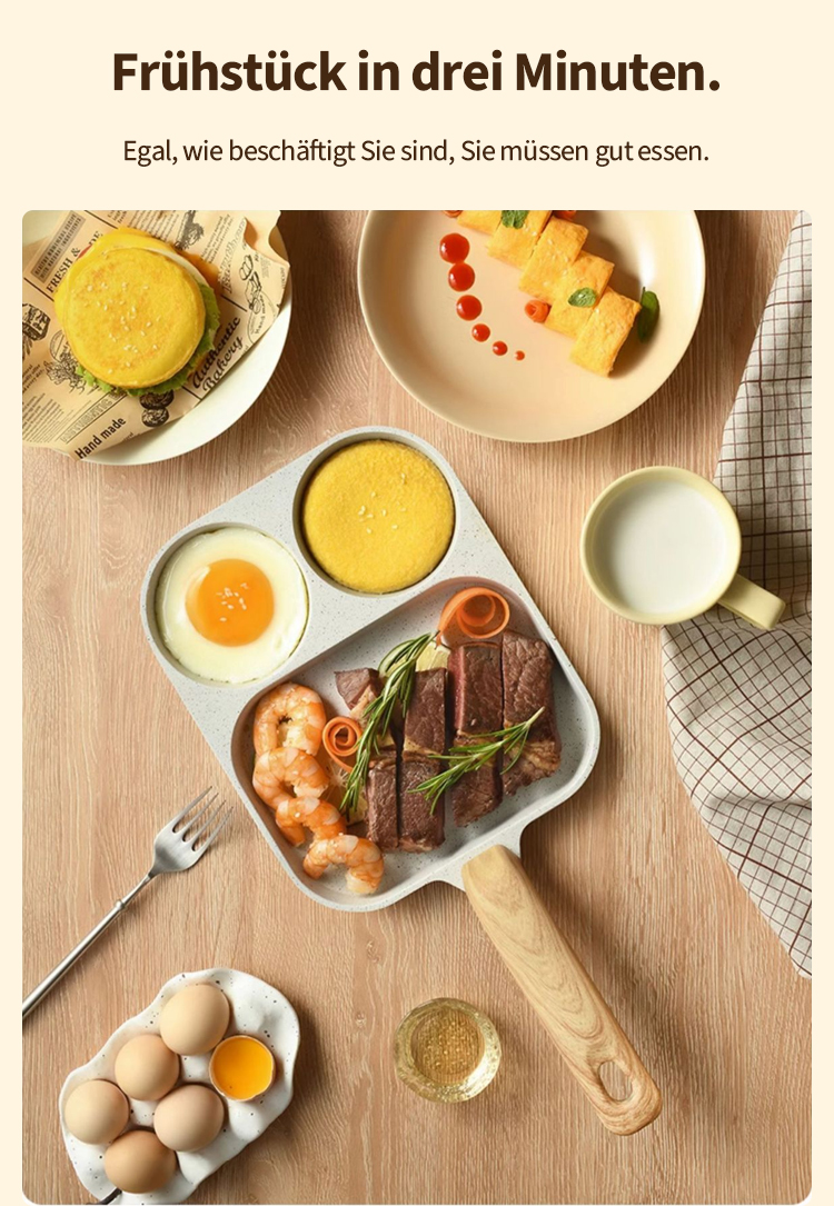 Pfanne mit ergonomischem Griff für sicheres Kochen