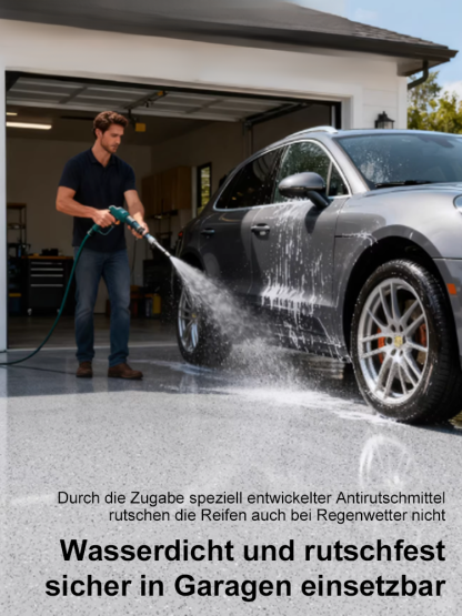 Marmorähnliche selbstverlaufende Bodenbeschichtung.