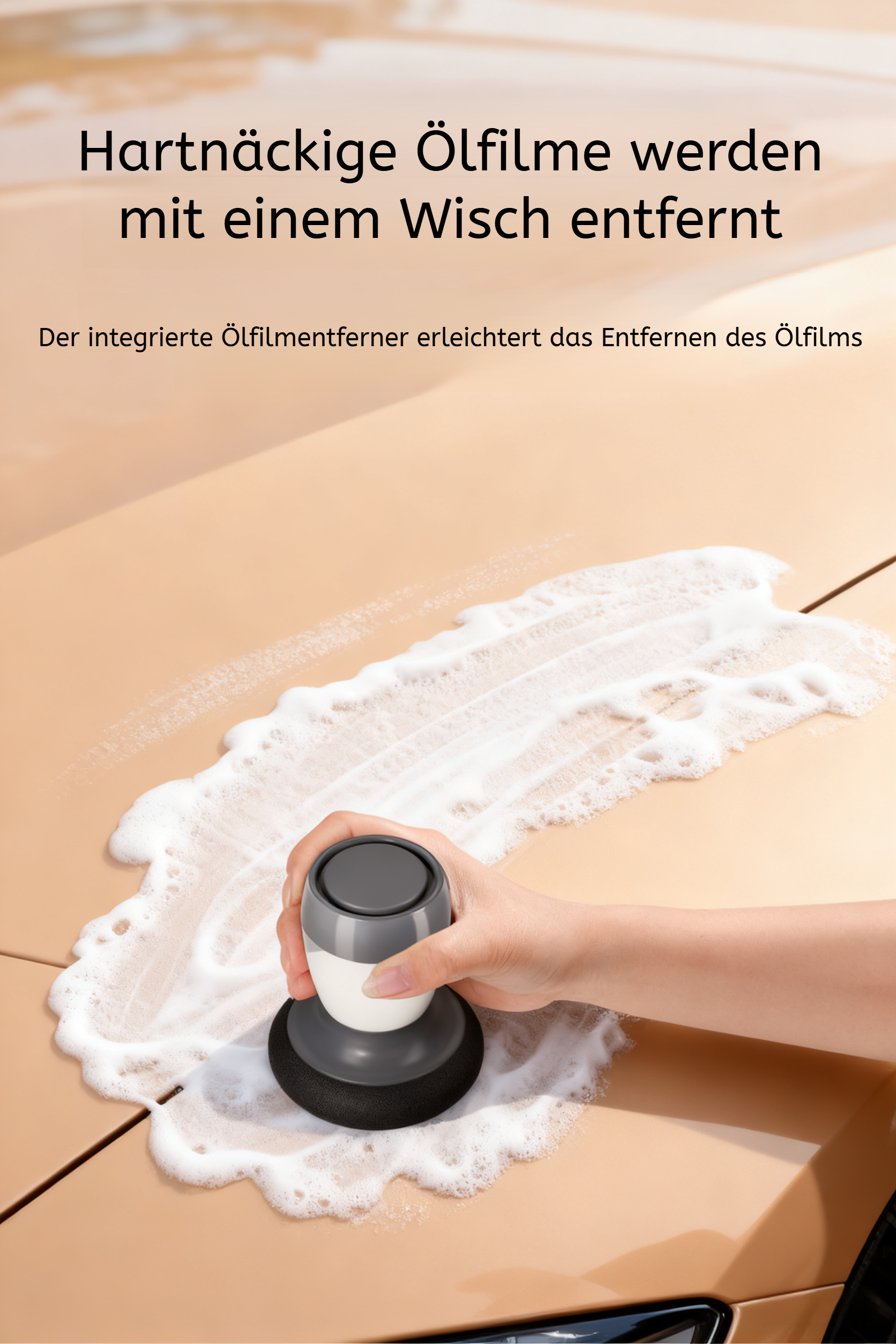 Vorher-Nachher Effekt mit Auto Glas Ölfilm Reiniger