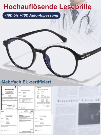 Ultraleichte Auto-Fokus Lesebrille mit Blaulichtfilter