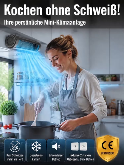 [Nur 1 kWh pro Nacht] Mobile Klimaanlage ohne Außengerät | A+++ Effizienz | Keine Montage