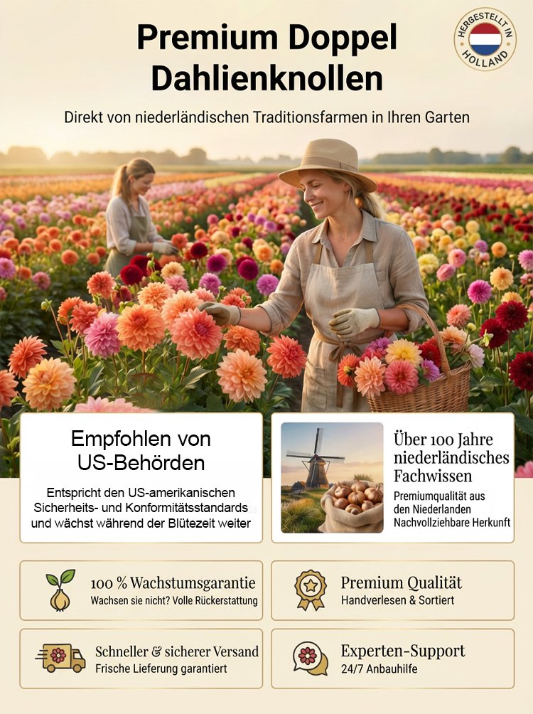 Double Dahlia Tubers - Farm Direct Four-Season Blooming Flower Bulbs