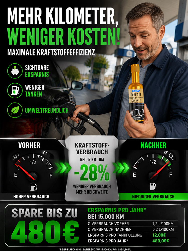 [TÜV-Bereit] Luftfahrt-Qualität Motor-Reiniger & Kraftstoff-Sparer - Spart 1500€ Reparatur