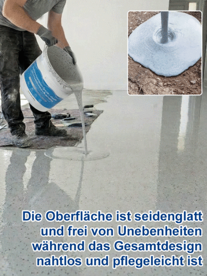 Marmorähnliche selbstverlaufende Bodenbeschichtung.