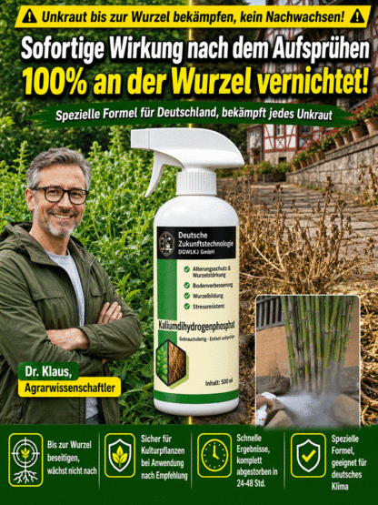 Original Dr. Klaus Bio-Unkrautvernichter  Tötet Wurzeln, 3 Jahre unkrautfrei