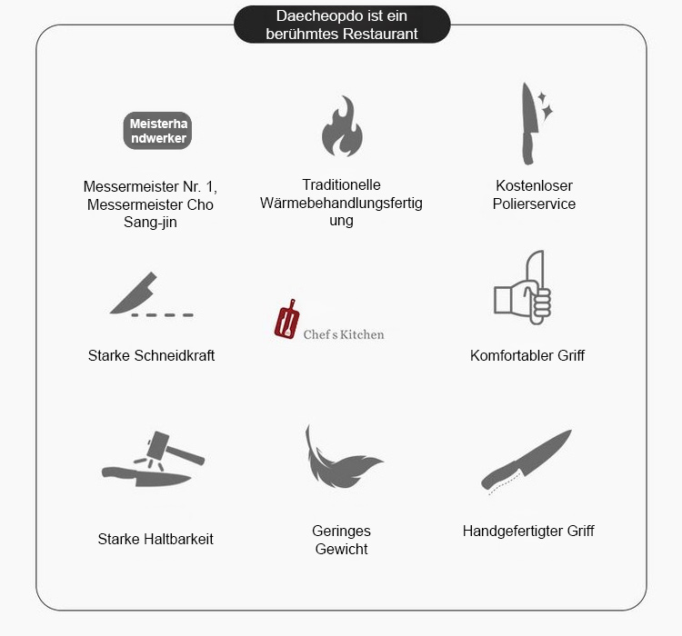 Set aus langlebigen Küchenutensilien für Hobbyköche