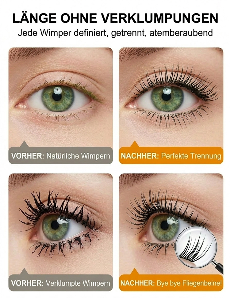 3-in-1 Metallic Mascara – Wasserfeste, langanhaltende Wimpernverlängerungs-Formel