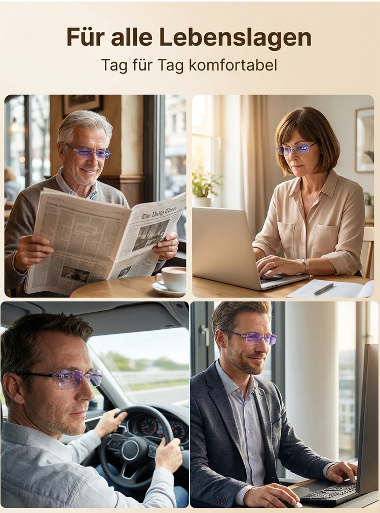 Intelligent Focus Adjustment Reading Glasses - Comfortable Smart Adaptive Vision Eyewear for Everyday Reading