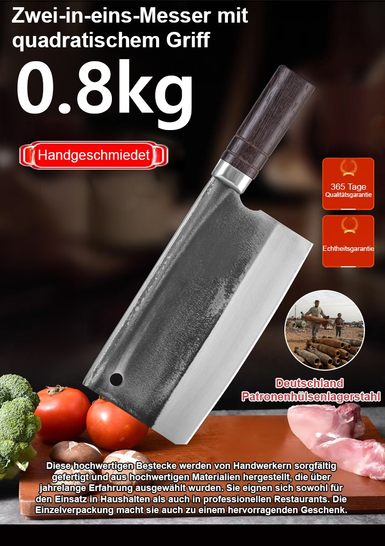 Handgeschmiedetes Zweifachmesser von traditionsreicher Marke