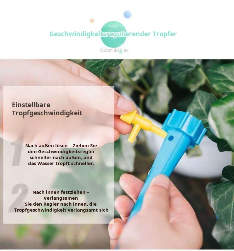 Wassersparender Tropfbewässerer mit einstellbarer Intensität