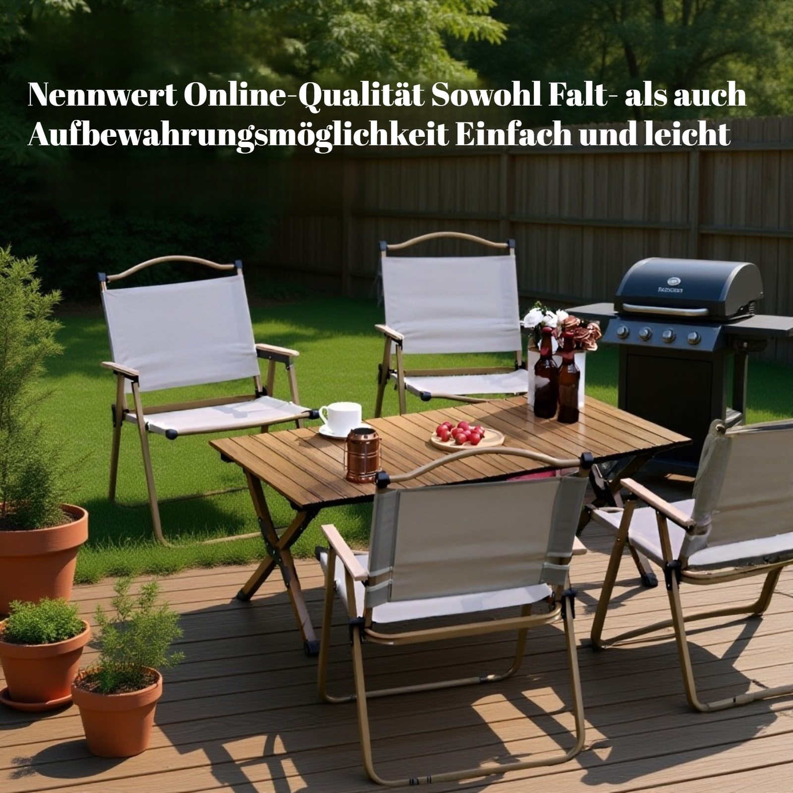Outdoor-Klappstuhl mit bequemem Sitz