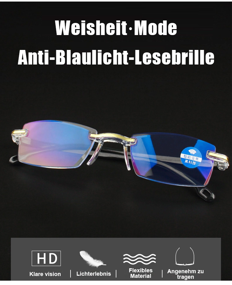 Detailansicht der Blaulichtfilter-Gläser für optimalen Augenschutz