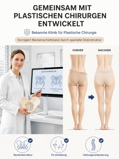 Entwickelt in Zusammenarbeit mit Pariser Orthopäden: 360°-Formhöschen und Beckenkorrektur.