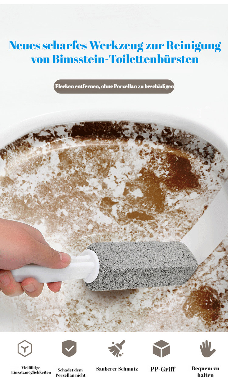 Leistungsstarker Reinigungspumice für die Toilettenschüssel in Nahaufnahme