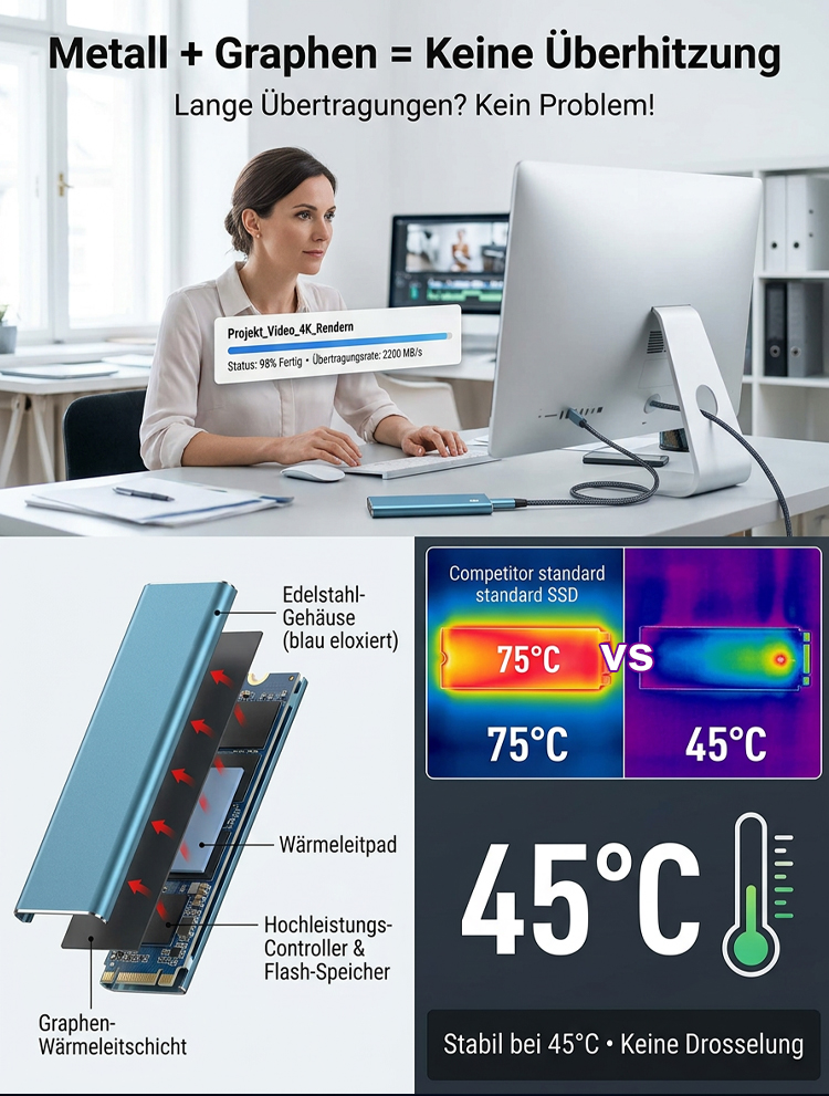 Professional 16TB External SSD - USB 3.2 Gen 2 High-Speed Storage (Up to 2000MB/s)