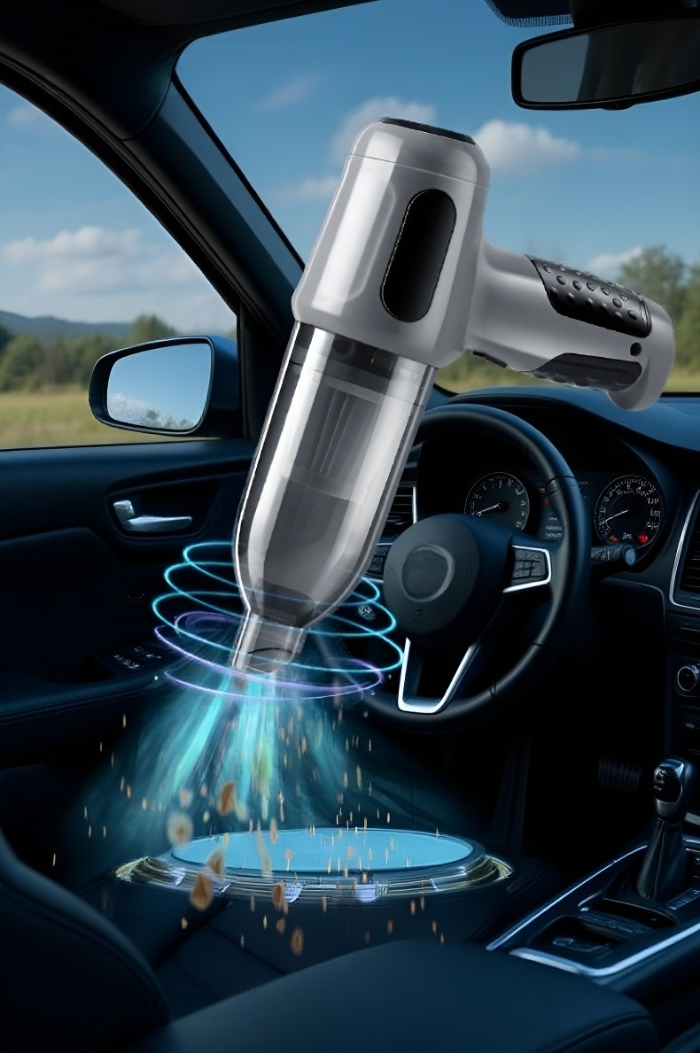 Kabelloser Handstaubsauger für das Auto in moderner Optik