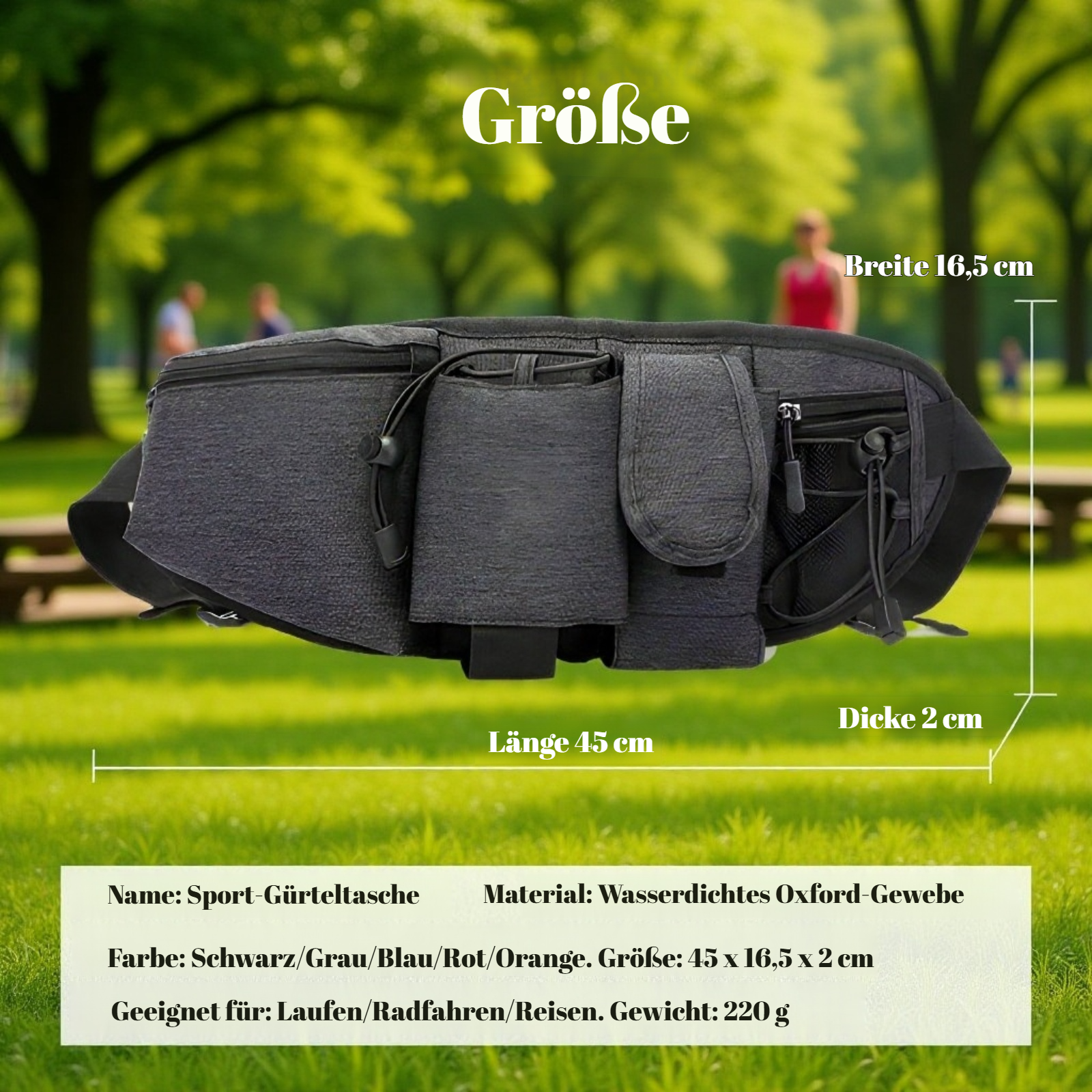 Leichte Fahrrad Handy-Gürteltasche mit reflektierenden Streifen