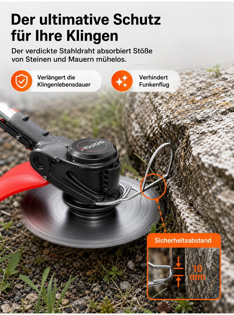 V8 Gartenreinigungssystem – 18000 U/min 3-in-1 Akku-Trimmer und Unkrautschneider für einfache Gartenpflege