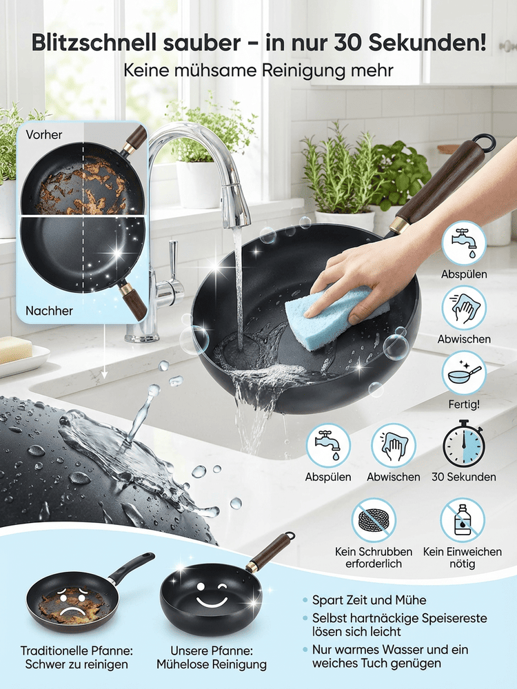 【100% Teflon-Frei】Tsubame-Sanjo Japanische Meister-Eisenpfanne🍳 | Natürliche Antihaftwirkung✅ | Bereits Eingebrannt | für alle Herdarten | Unter 1kg Federleicht🪶 |Gelenkschonend Leicht✨