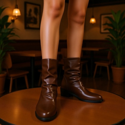  Fashion Martin Boots mit Faltendesign