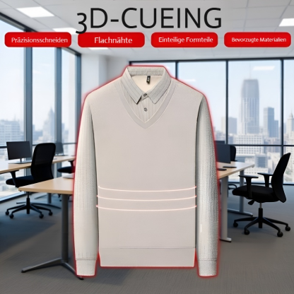 Herren Strickpullover mit Polokragen, zweilagig, gefüttert und verdickt