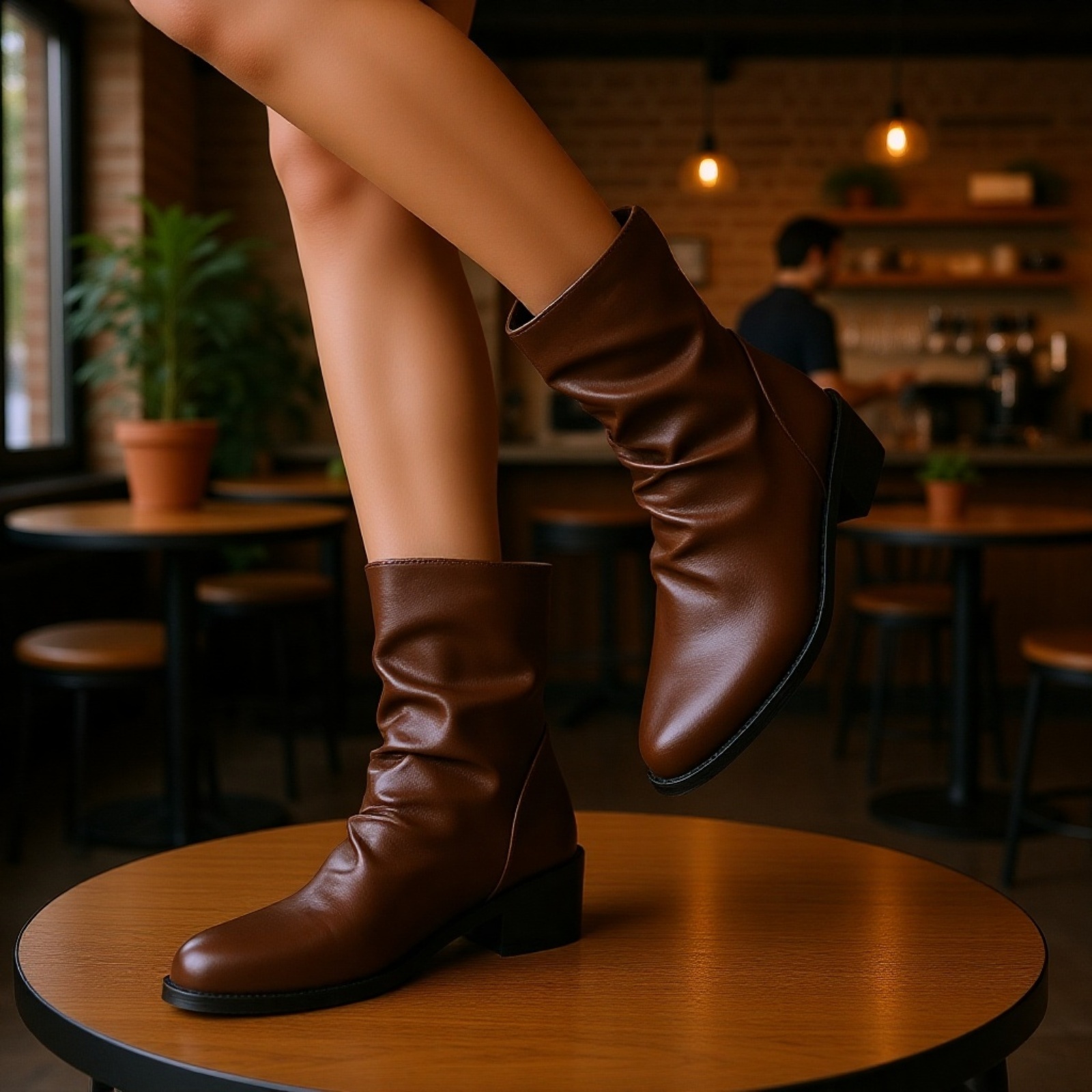  Fashion Martin Boots mit Faltendesign