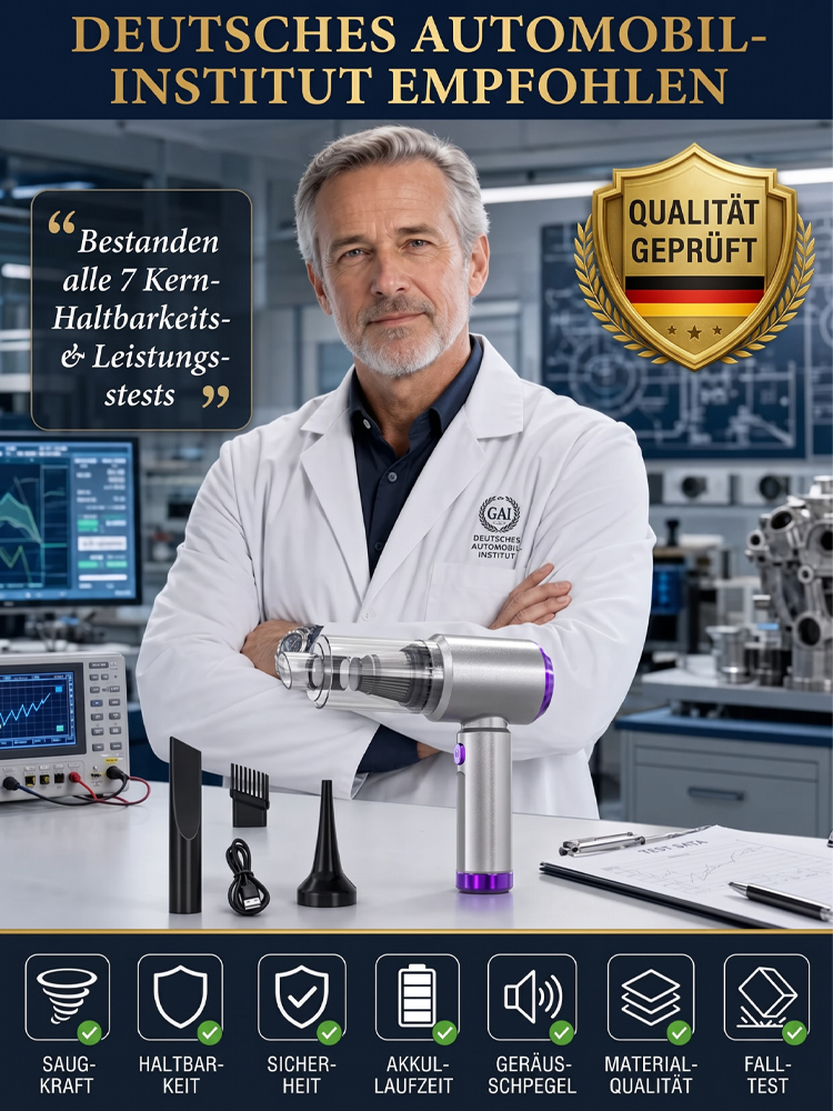 【32.000 Pa Orkan-Saugkraft】✨Hurricane Pro 2026 Industrie-Akkusauger | 150.000 U/min Raumfahrt-Motor🛠️ | 2-in-1: Saugen und Gebläse-Funktion | Reiner Kupferkern für 30 Jahre Lebensdauer✅