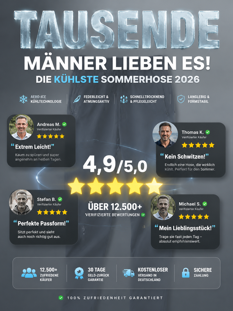 【Metzingen x SwissLab】Aero-Ice Premium Hose | -5°C Sofort-Kühlung🧊 | Flex-Bund ohne Einschneiden | 360° Elastisch | UPF50+ Sonnenschutz✨