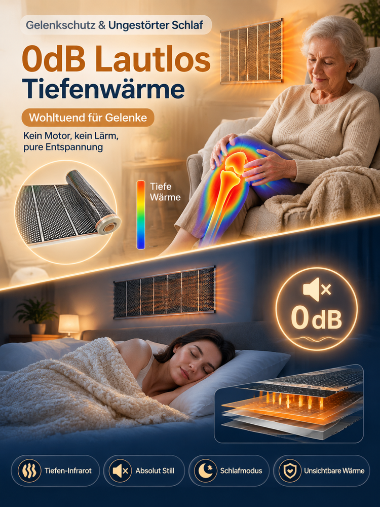 Graphen Infrarot Wandheizung🔥 | 3 Sek. Schnellheizung | A+++ Energiesparend | Ohne Bohren ☀️ | Nur 1 kWh pro Nacht | 20 Min. Schnellaufheizung🏠