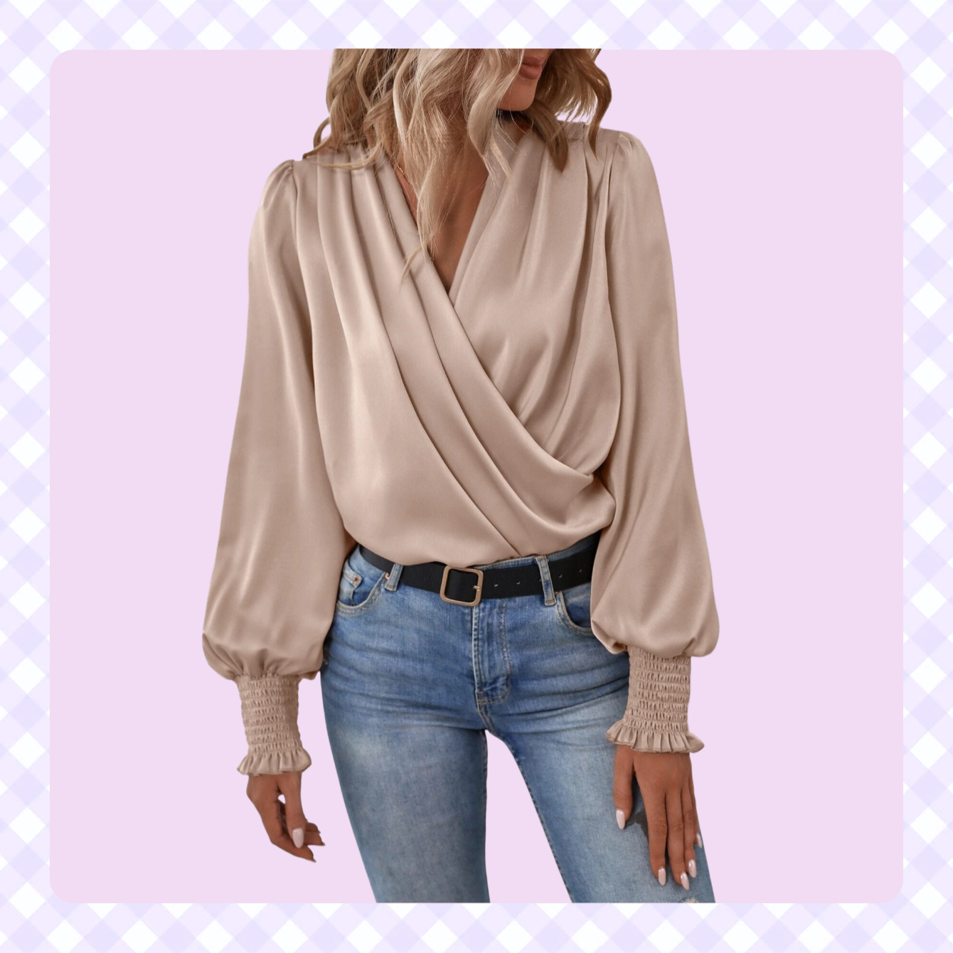 Elegante Bluse mit V-Ausschnitt und Ballonärmeln für den Alltag