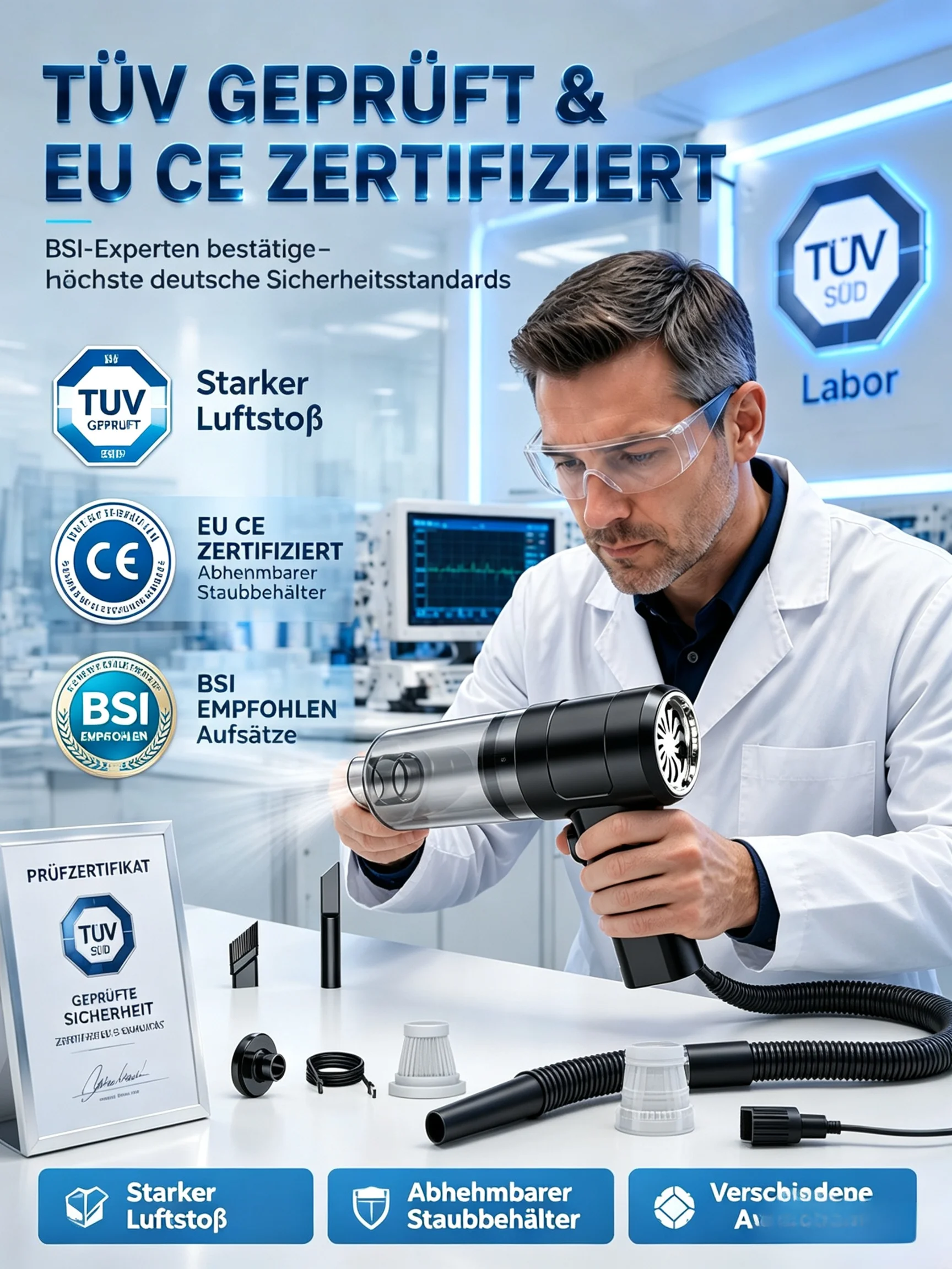 🌪️6 Sekunden – und der Akku-Power-Sauger zieht den Staub eines ganzen Jahres aus dem Auto. ⚡Schluss mit schwachen, klobigen, teuren Saugern!