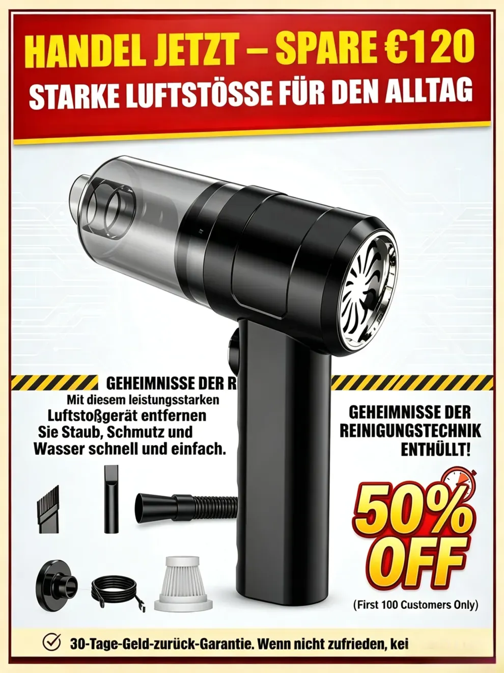 🌪️6 Sekunden – und der Akku-Power-Sauger zieht den Staub eines ganzen Jahres aus dem Auto. ⚡Schluss mit schwachen, klobigen, teuren Saugern!